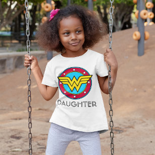 T-Shirt Wonder Woman   Logo Circle & Étoiles Personnalisé