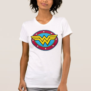 T-shirt Wonder Woman   Logo Vintage Cercle & Etoiles