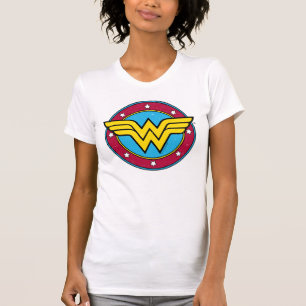 T-shirt Wonder Woman Logo Vintage Cercle & Stars