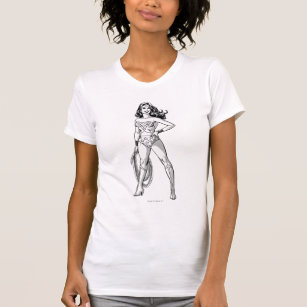 T-shirt Wonder Woman Pose noir & blanc