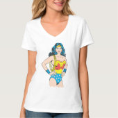 T-shirt Wonder Woman | Pose Vintage avec Lasso (Devant)