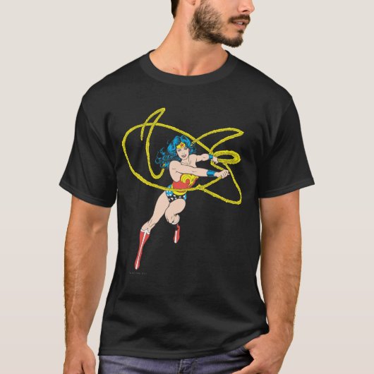 T-shirt Wonder Woman tient Lasso 1 (Devant)