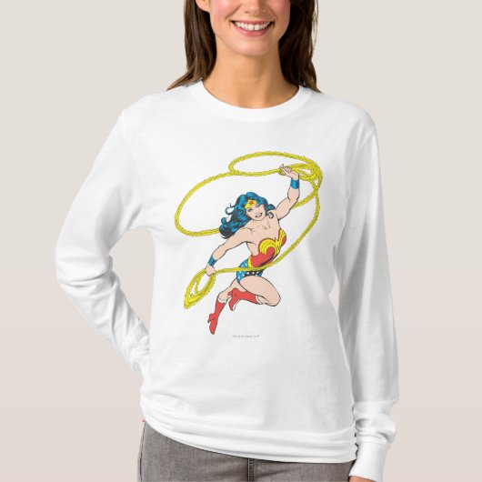 T-shirt Wonder Woman tient Lasso 3 (Devant)