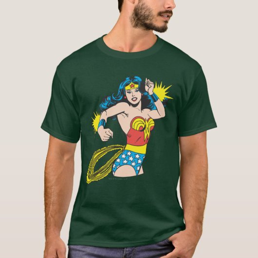 T-shirt Wonder Woman Twist avec des menottes brillantes (Devant)