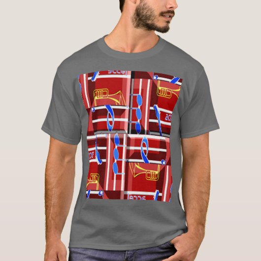 T-shirt Wonderful Music Blue Summer Vibes Geometric Romant (Devant)