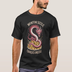 T-shirt Wonton Sizzle Dragon Graphique Charlie’s Bruine }