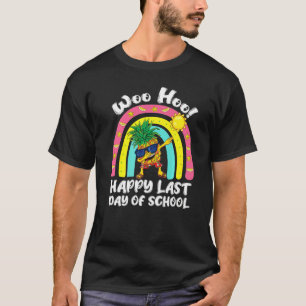 T-shirt Woo Hoo Joyeux Dernier Jour École Tropical Ananas