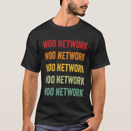 T-shirt Woo Network Crypto Rainbow Text Design (Devant)