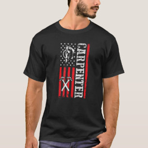 T-shirt Wood Worker Lumberjack Us Drapeau American Carente