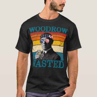 T-shirt Woodrow gaspillé Patriotique Retro Boire Wilson TS