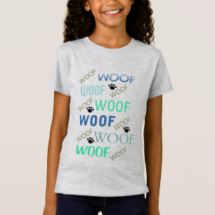 T-Shirt WOOF Tout Le Long Avec Pâtes Filles Tee