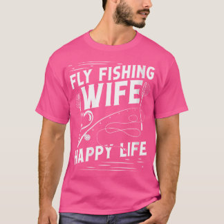 T-shirt Wooh Pêche Femme Happy Life Pêche à la baguette à