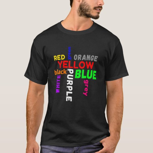 T-shirt word game saying colours colourful confusion (Devant)