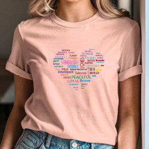 T-shirt Word personnalisé Art Heart Keepsaké ajouter Vos p