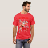 T-shirt Working At Pole Santa Dancing Joke Dirty - design (Devant entier)