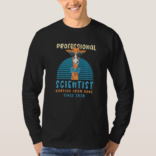 T-shirt Working From Home Scientist Science Llama Data Sci (Devant)