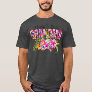 T-shirt WORLD39S MEILLEUR GRANDMA Grand-mère Vintage Rose 