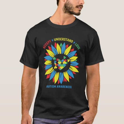 T-shirt World Autism Awareness Month Accept Understand Lov (Devant)