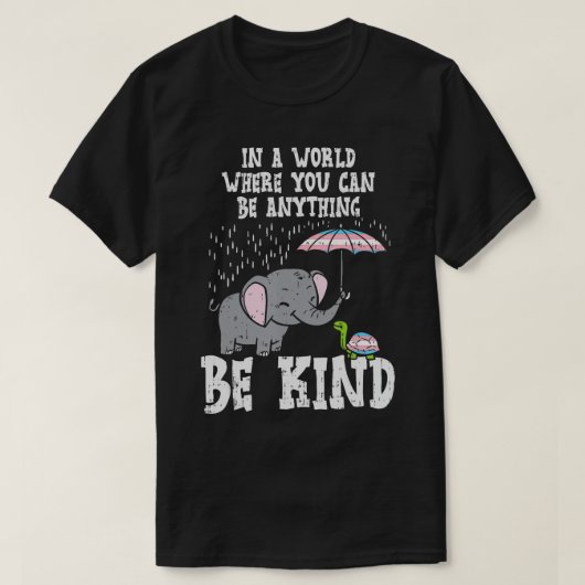 T-shirt World Be Kind Elephant Trans Turtle Transgender LG (Design devant)