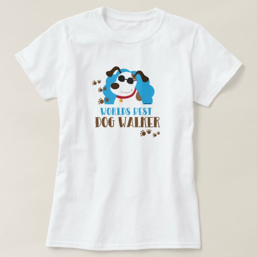 T-Shirt World Best Dog Walker - Blanc (Design devant)