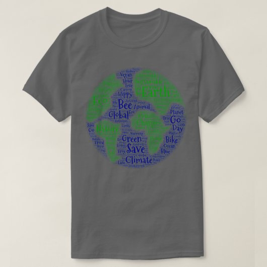 T-shirt World Cloud Earth (Design devant)