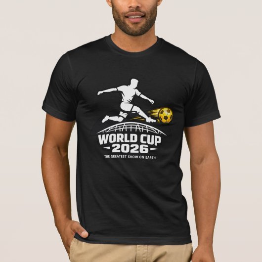 T-shirt World Cup 2026 Soccer Player Silhouette (Devant)