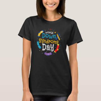 T-shirt World Down Syndrome Day Awareness Socks Down Right