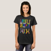 T-shirt World Down Syndrome Day Love Doesn't Count Chromos (Devant entier)