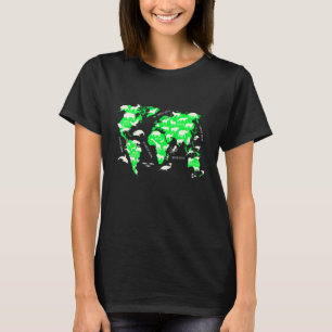 T-shirt World Map Animaux Collection Lieu Éducatif