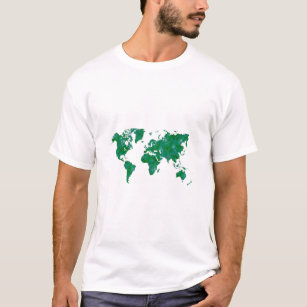 T-shirt World map in watercolor