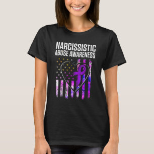 T-shirt World Narcissistic Abuse Awareness Coeur Drapeau S