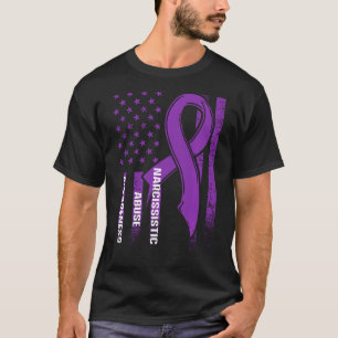 T-shirt World Narcissy Abuse Awareness Us Drapeau Survivo