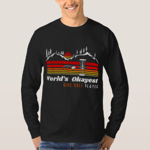 T-shirt World Okayest Disk Golf Player Funny Frisbee Vinta