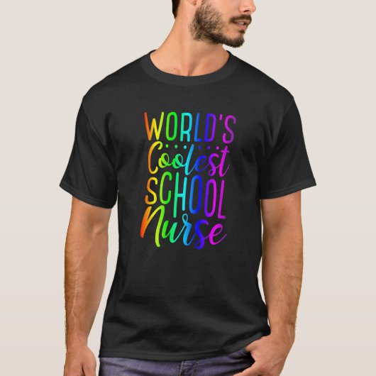 T-shirt World S Coolest École Infirmière Fun Rainbow Graph (Devant)