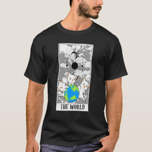 T-shirt World Tarot Card Funny Cat Tarot Card Un Tarot