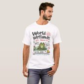 T-shirt World Wetlands Day Cute Frog Illustration (Devant entier)