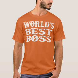 T-shirt Worlds Best Boss Vintage Texte blanc