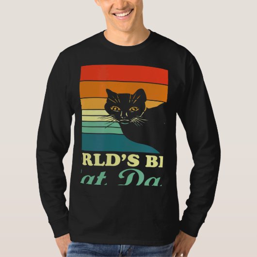 T-shirt World's Best Cat Dad Cat Dad Retro Style (Devant)
