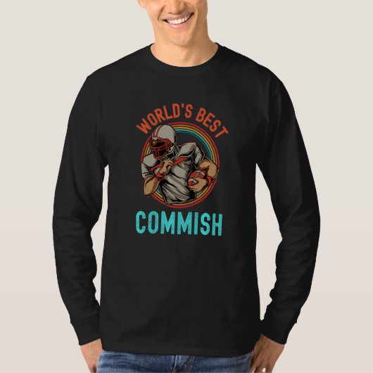 T-shirt Worlds Best Commish Fantasy Football Commissioner  (Devant)