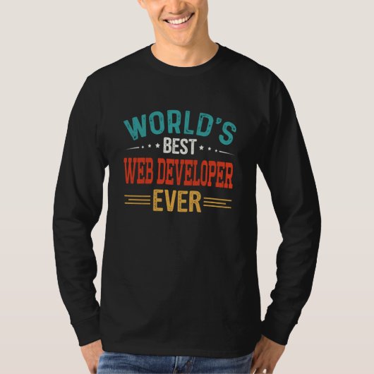 T-shirt World's Best Web Developer Job Title Web Developer (Devant)