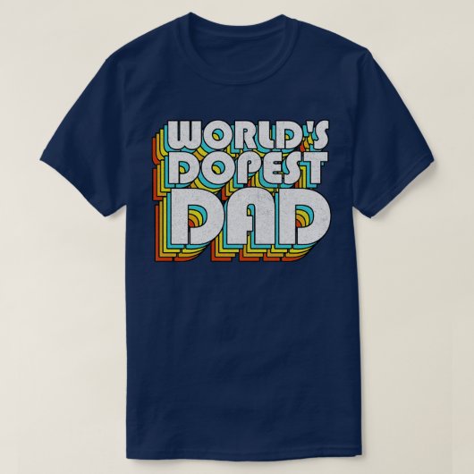 T-shirt Worlds Dopest Papa Retro Style défraîchi Typograph (Design devant)