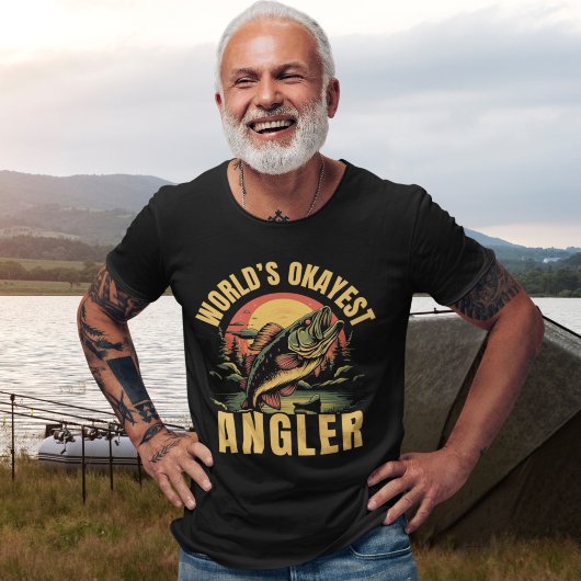 T-shirt World's Okayest Angler - Funny Fishing Gift