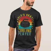 T-shirt Worlds Okayest Curling Player Funny Retro (Devant)