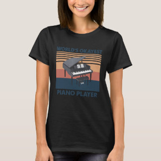 T-shirt Worlds Okayest Piano Player Vintage Piano pour hom