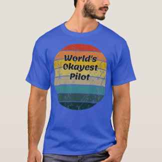 T-shirt Worlds Okayest Pilote Vintage Sunset 60s les année
