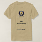 T-shirt Worldx27s meilleur comptable Funny Certificate cad (Design devant)