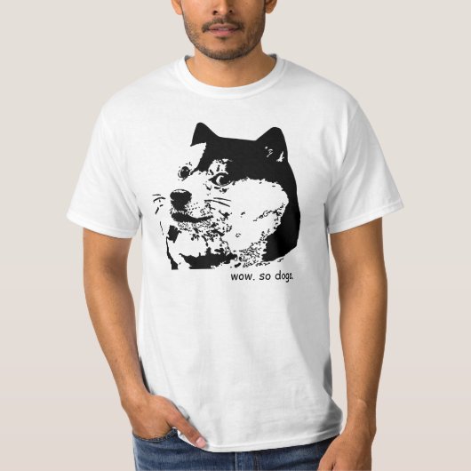 T-shirt Wouah. Un tel T-shirt. Ainsi doge de shibe (Devant)