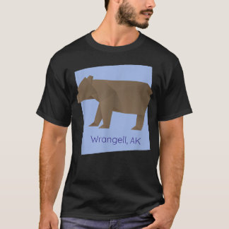 T-shirt Wrangell AK Brown Origami Ours Geometrica Abstrait