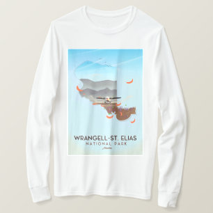 T-shirt Wrangell-St. Affiche de l'Alaska de parc national