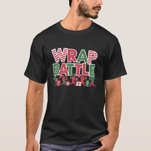 T-shirt Wrap Battle présente Noël Funny Père Noël Fa Noël (Devant)